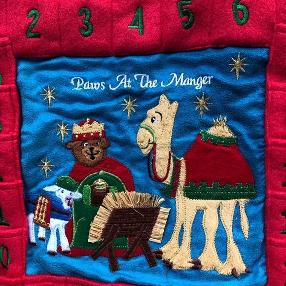 Christmas Holiday Paws At The Manger Animal Nativity Advent Calendar 13x13 - Picture 3 of 12